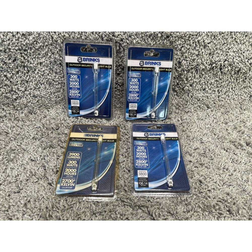 Brinks 7056 T3 Halogen Light Bulb 300W 2000 Hours 2800K 3800 Lumens Outdoor New